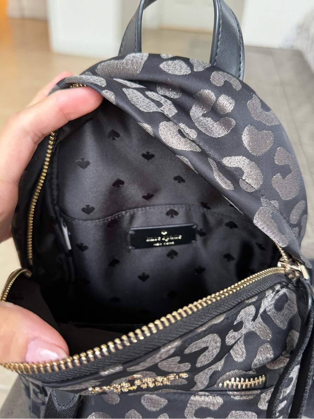 Kate Spade Chelsea Little Better Nylon Mini Leopard Print Backpack - Picture 8 of 9